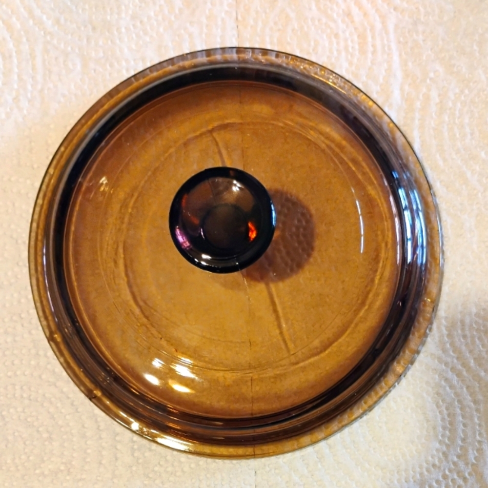 Pyrex Vision Ware Lids Only Amber - Picture 2 of 3